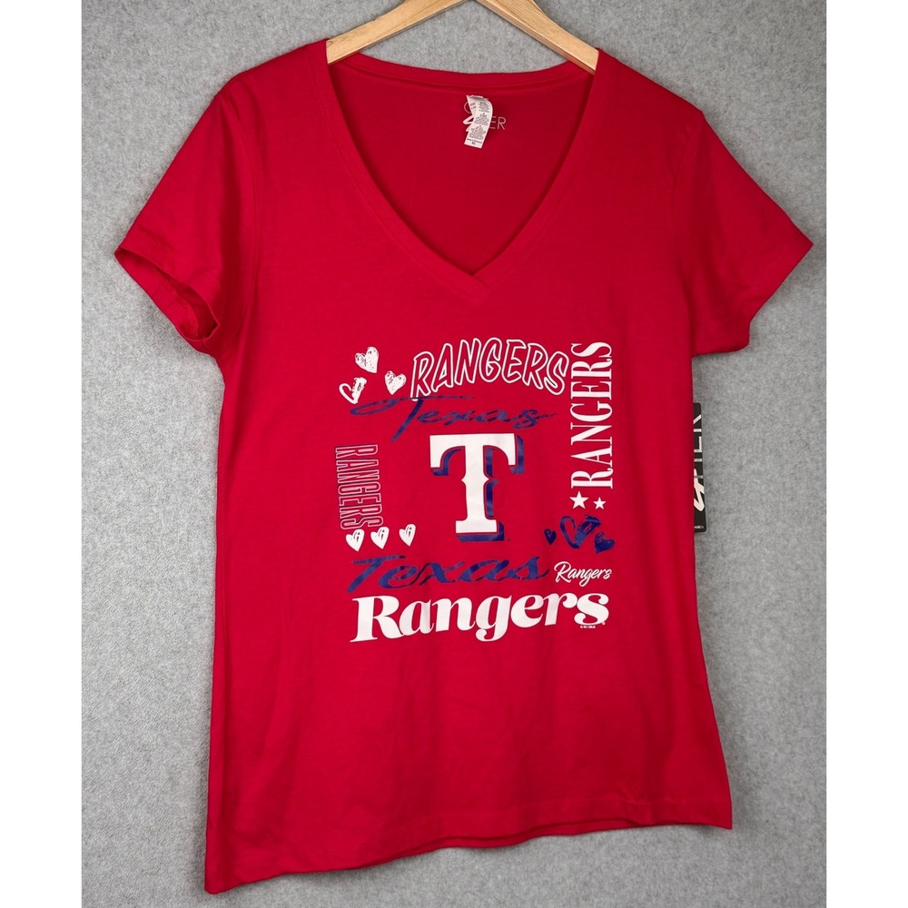 Texas Rangers T-Shirt Women XL Red MLB Baseball G-III 4Her by Carl Banks NEW